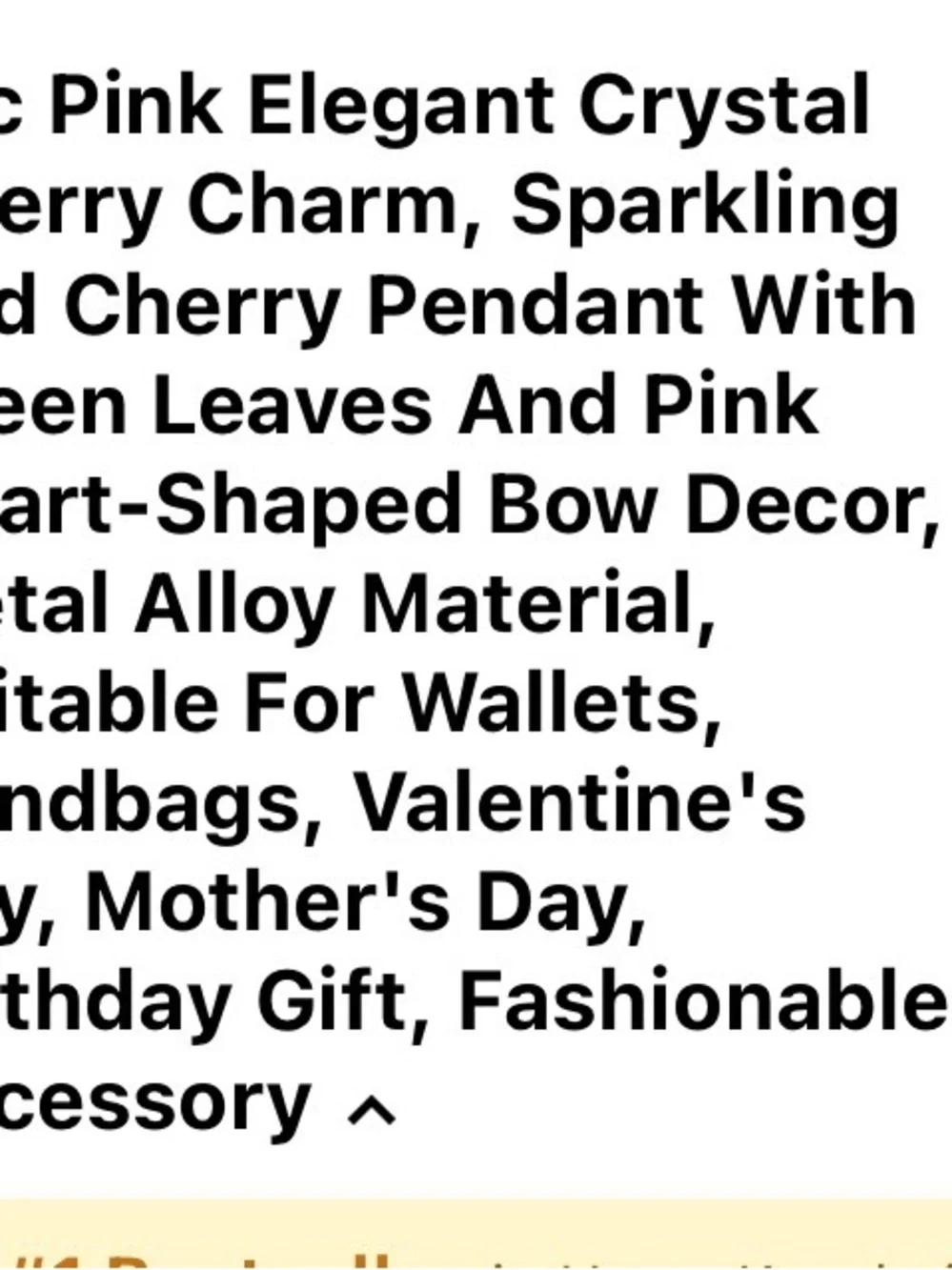 Pink Crystal Cherry Key & Card Holder Charm